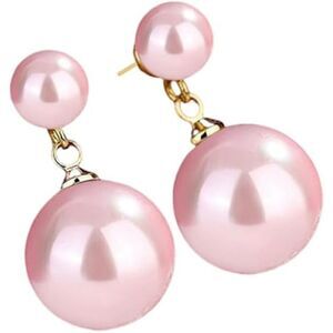 Ocean Shell Pearl Dangle Earrings Women Double Beads Multicolor Fashion Jewelry